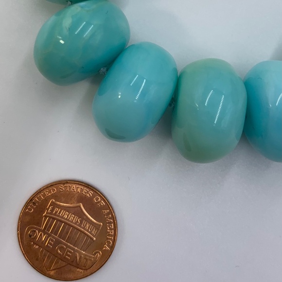 Peruvian Blue Opal Necklace 19" - Picture 5 of 11